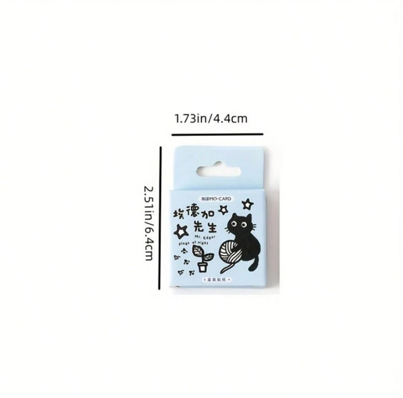 black cat sticker box