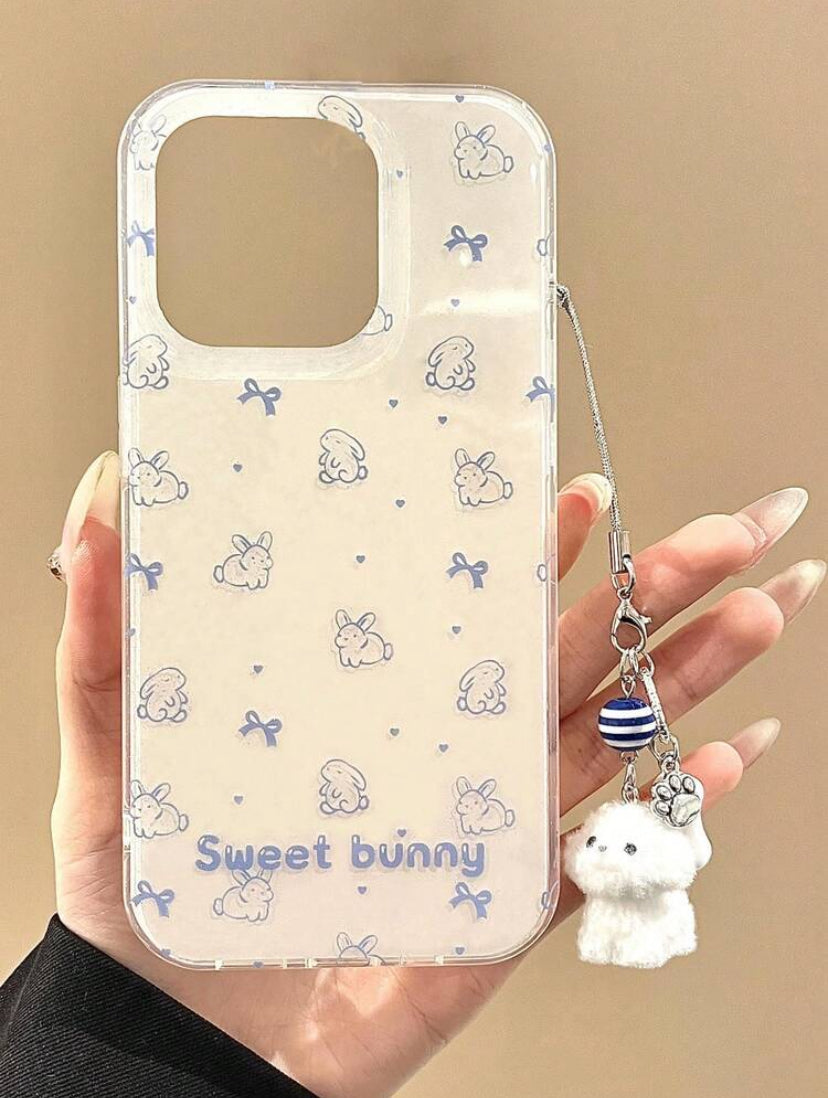 baby blue and white phone case