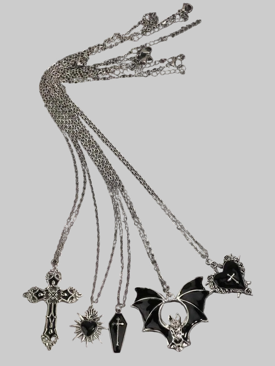 black gothic necklace set