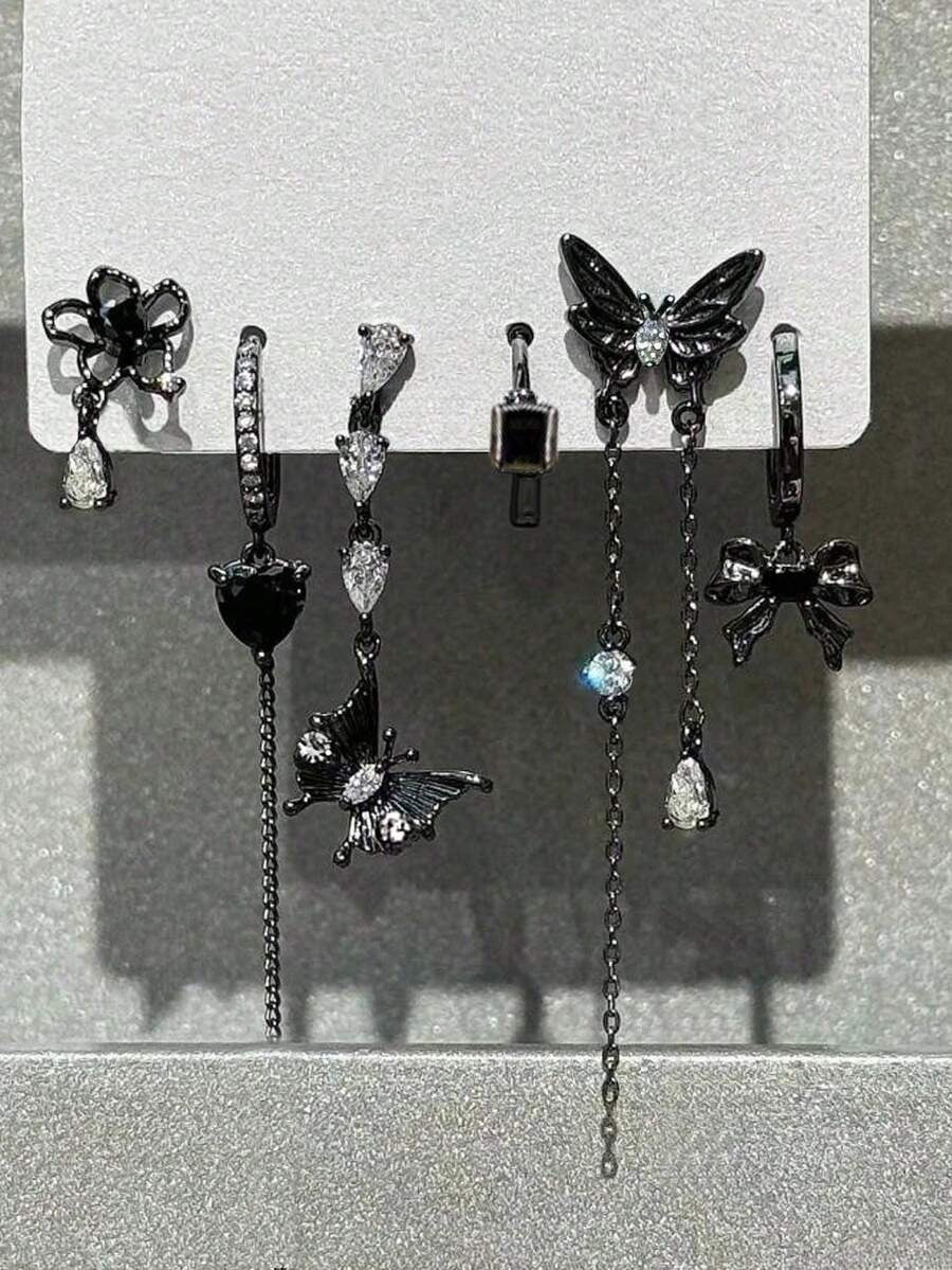 dark coquette earrings set