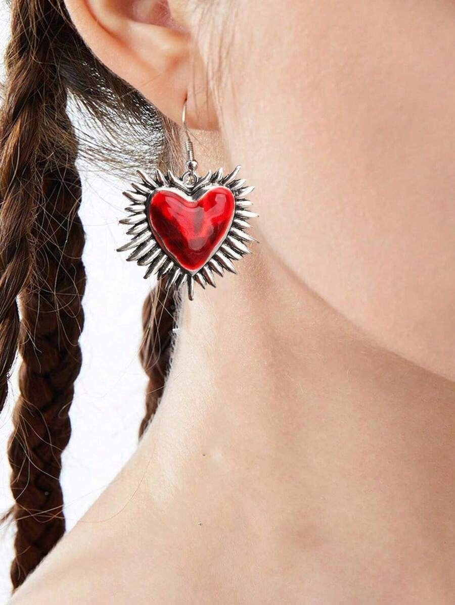 spike heart earrings