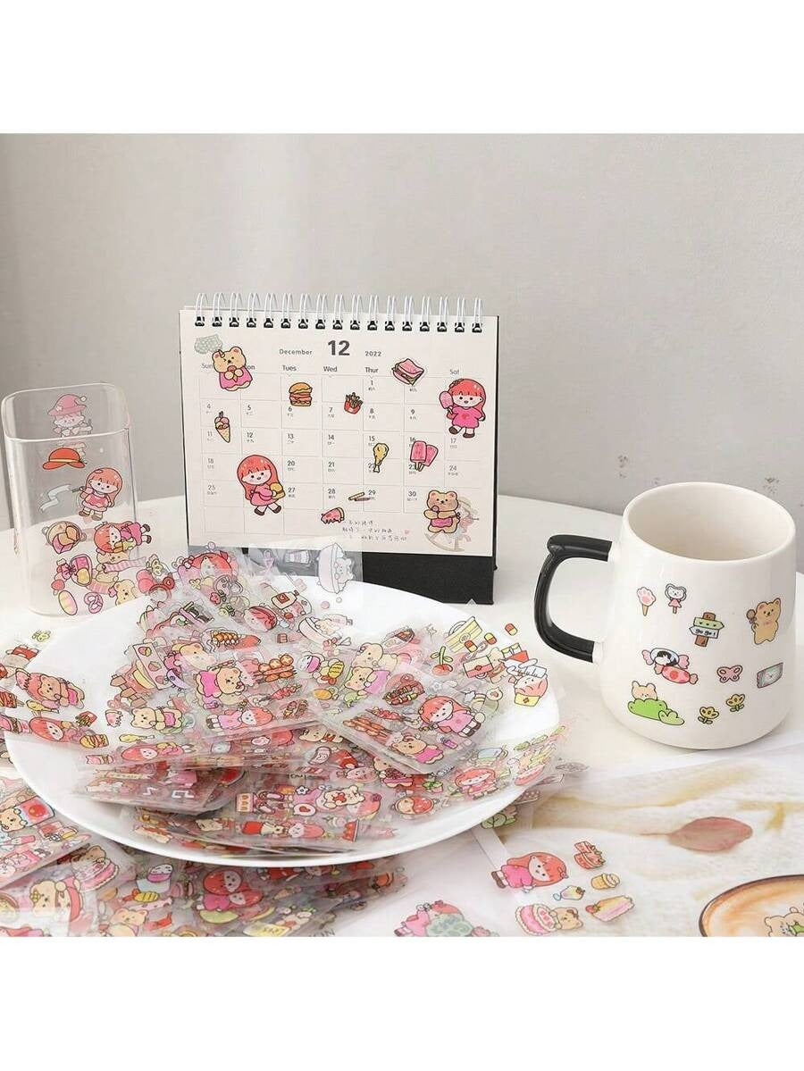 cute girl cartoon sticker sheets