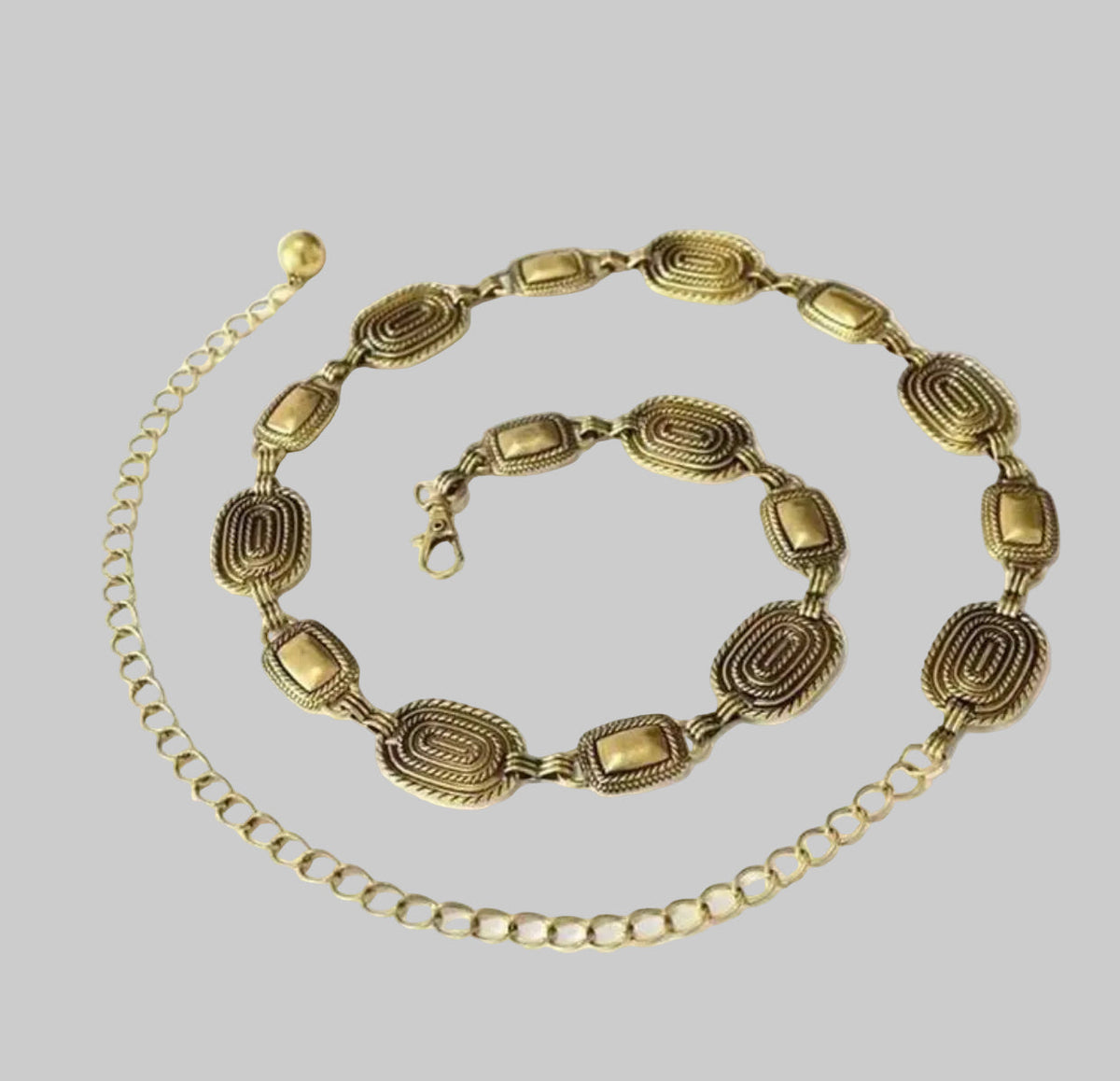 vintage gold geometric waist chain