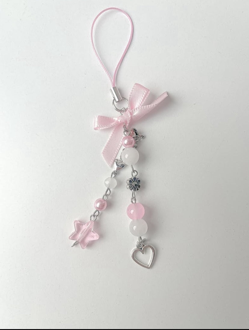 pink star phone charm