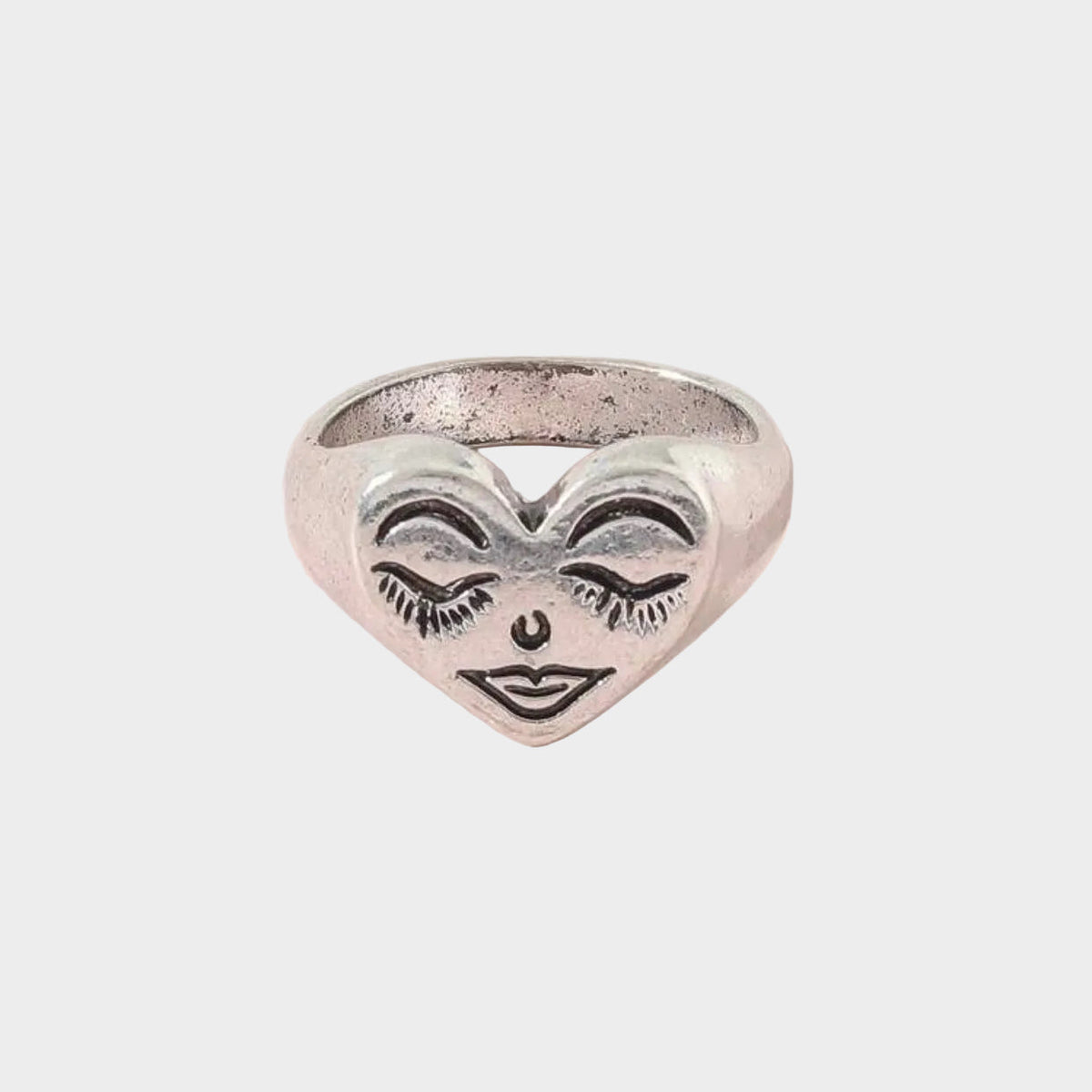 silver face ring