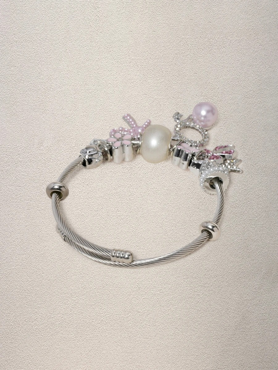 pink ribbon charm bracelet