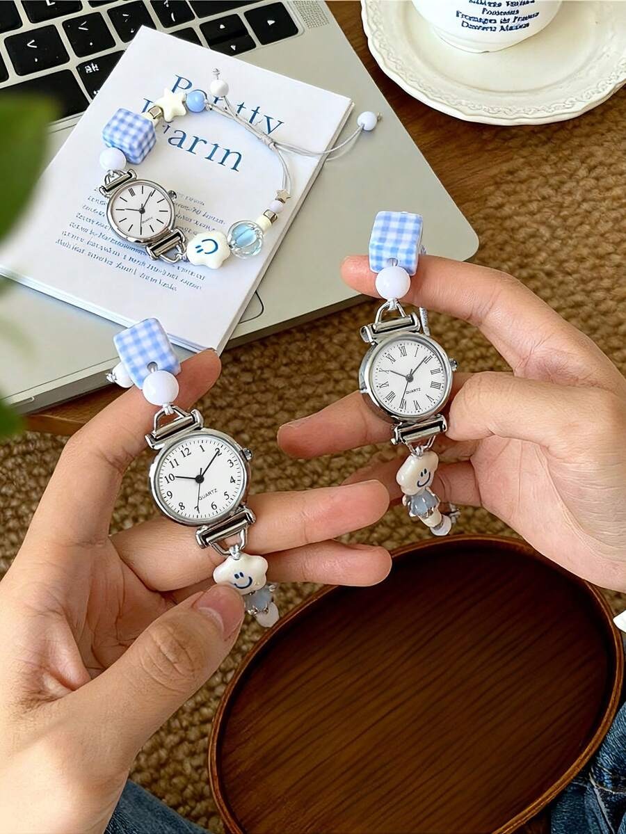 blue beaded watch