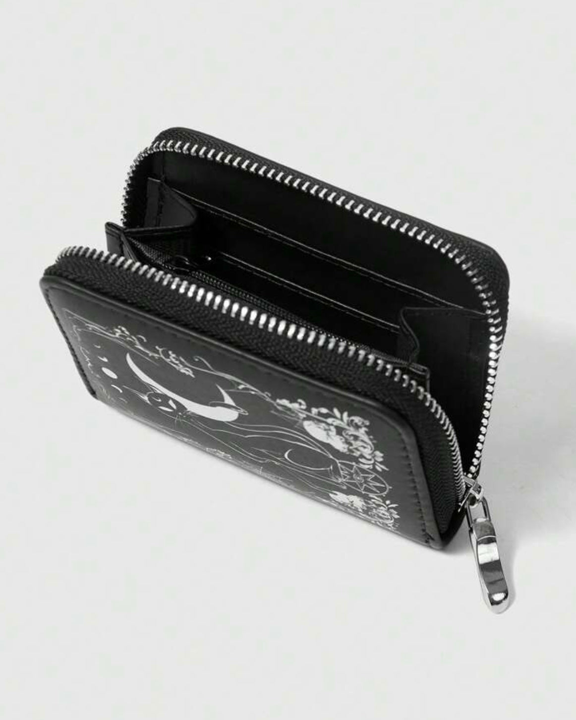 gothic cat n moon black wallet