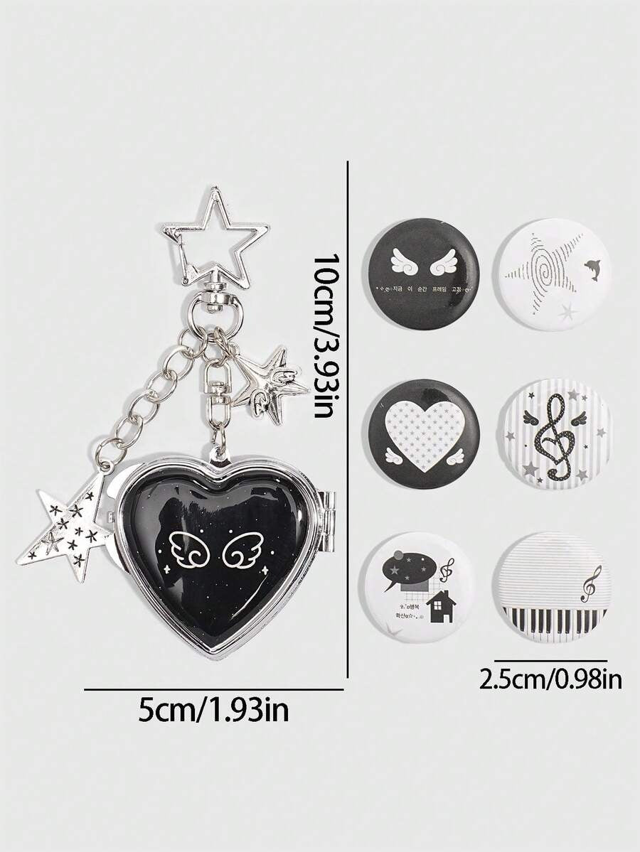 dark coquette bag charm and bag pin (7 pcs set)