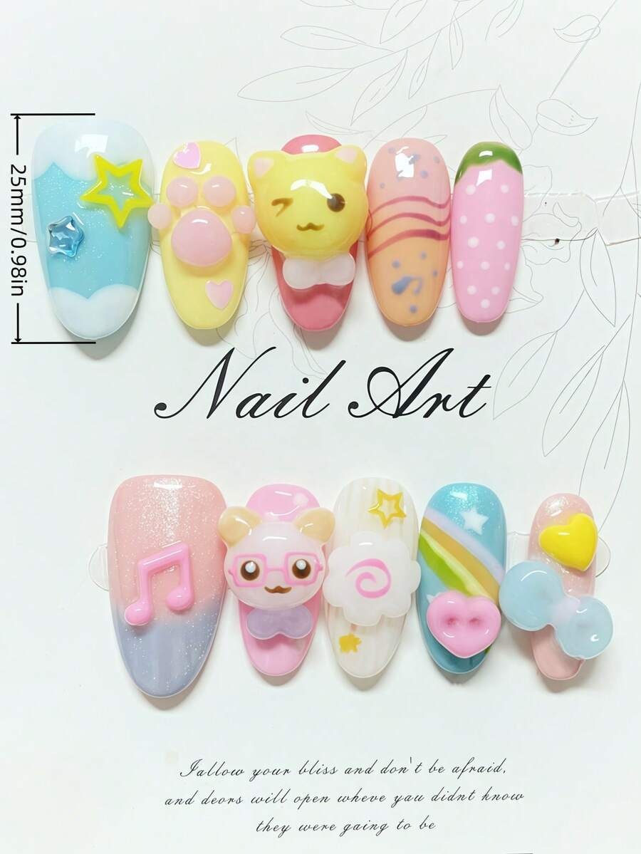 kawaii pastel nails