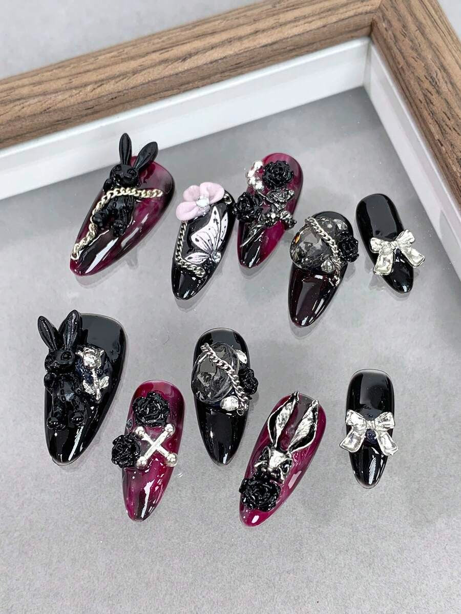 goth bunny nails