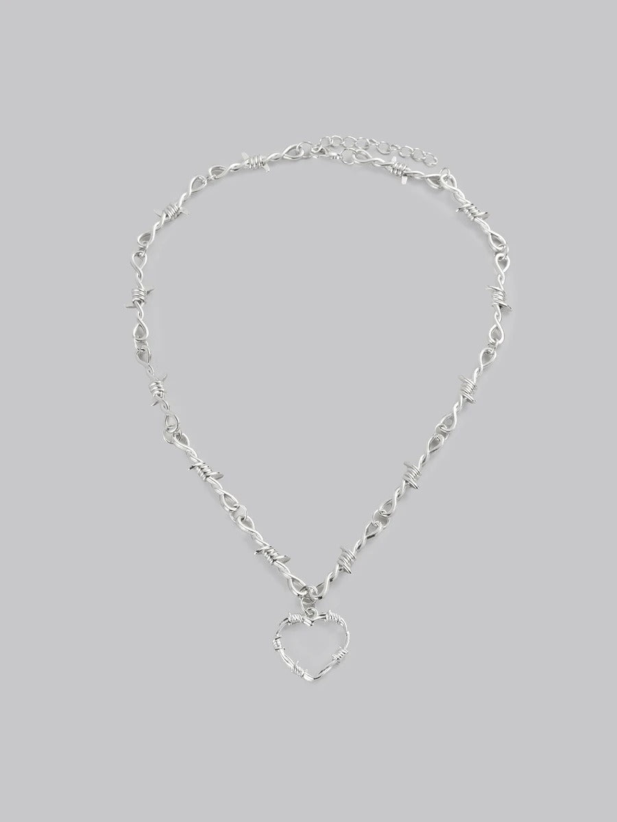 iron heart choker necklace