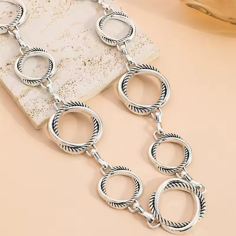hollow circle waist chain