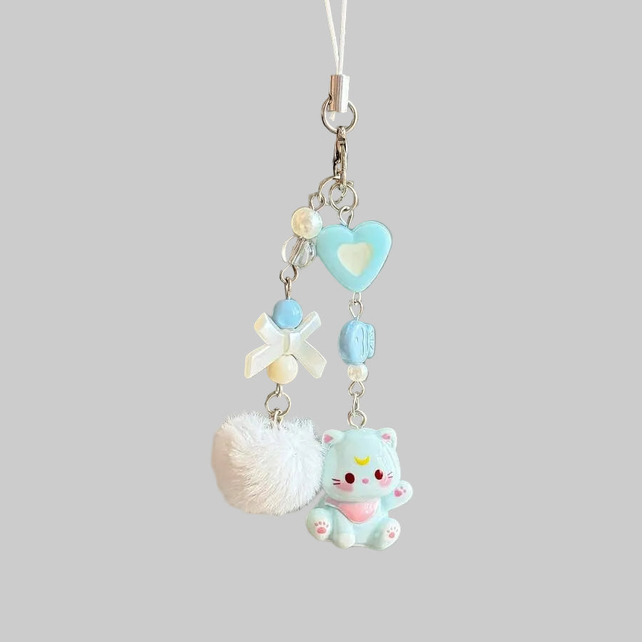 marshmallow meows phone charm