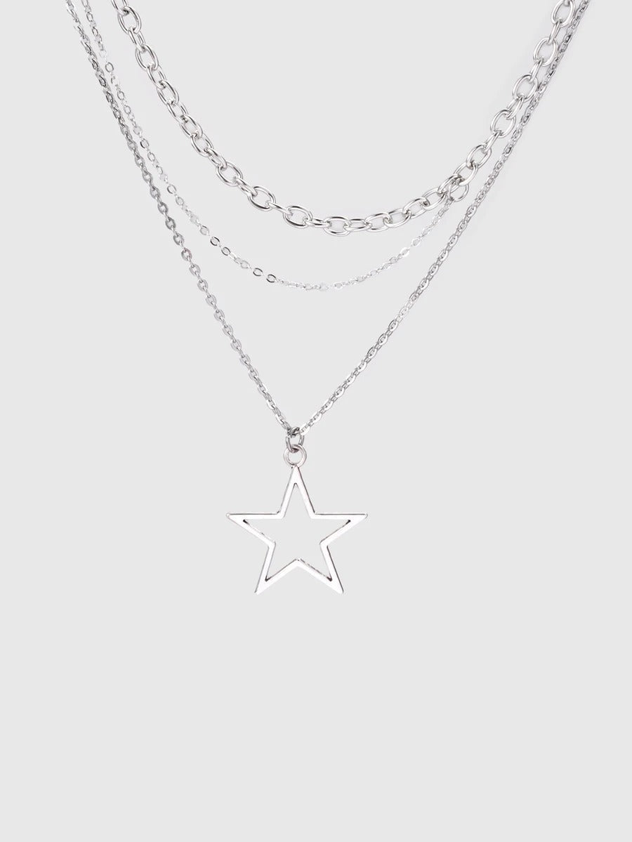 layered star necklace