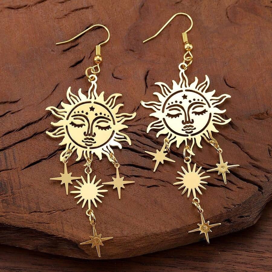 bohemia style sun dangling earrings
