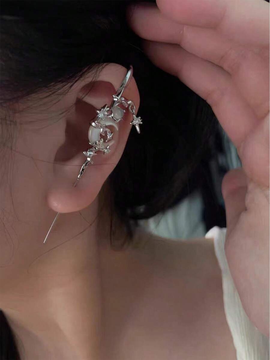 moon star industrial ear cuff