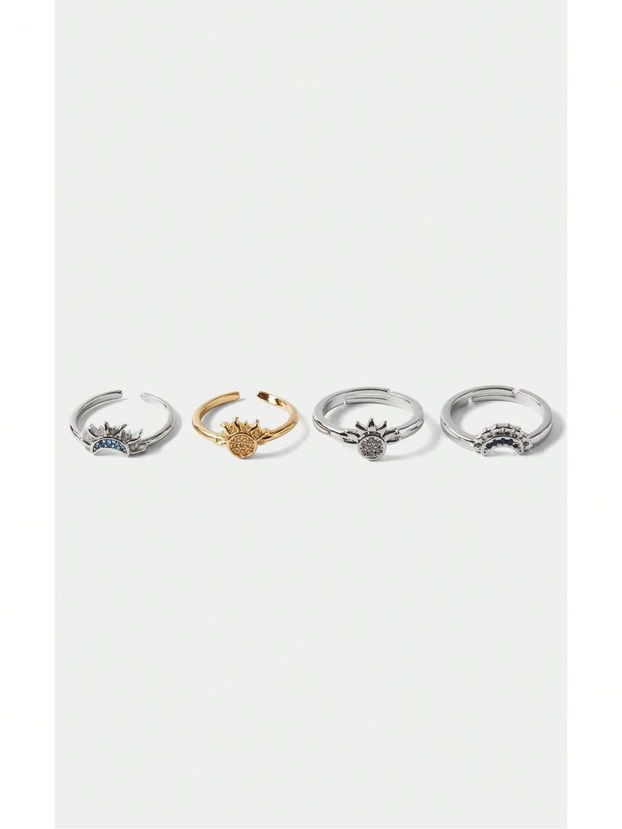 sun moon ring set