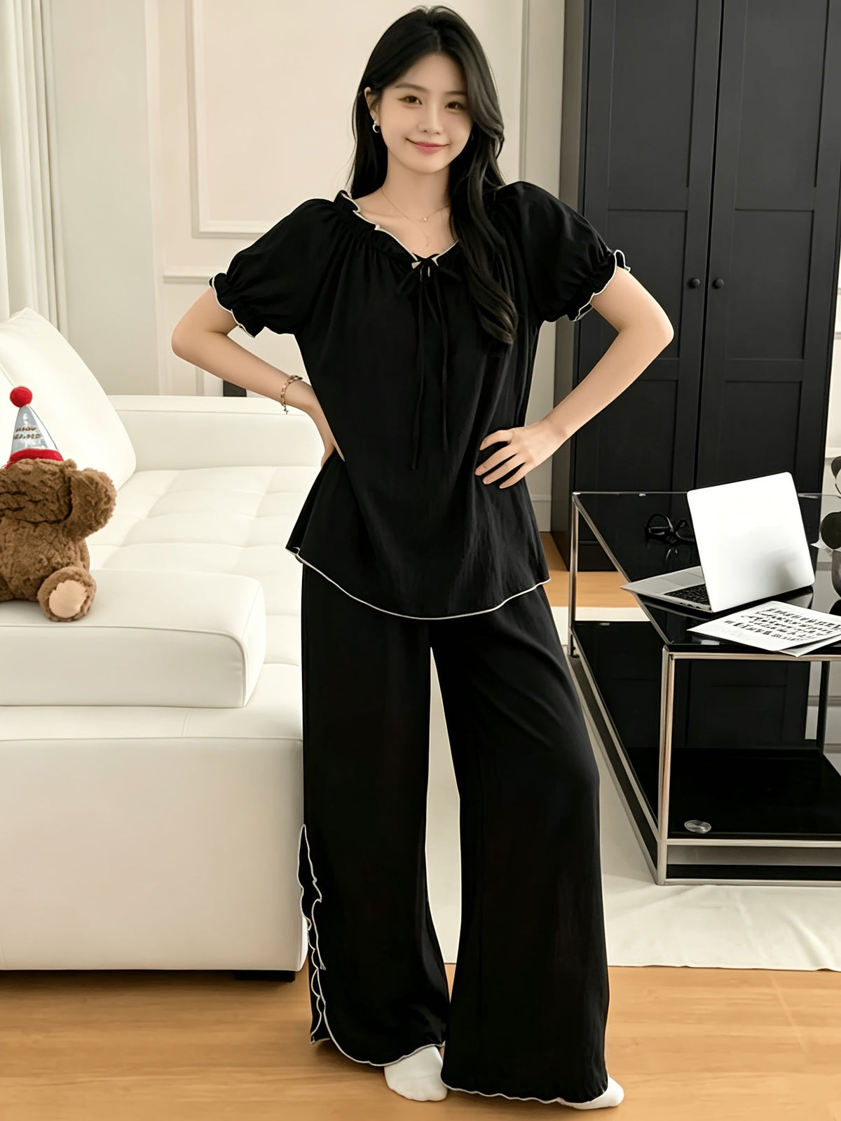 all black pj set