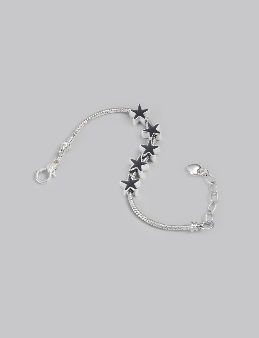 black star silver bracelet