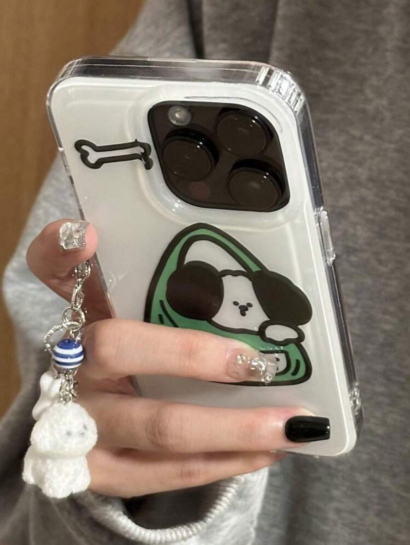 green white puppy case