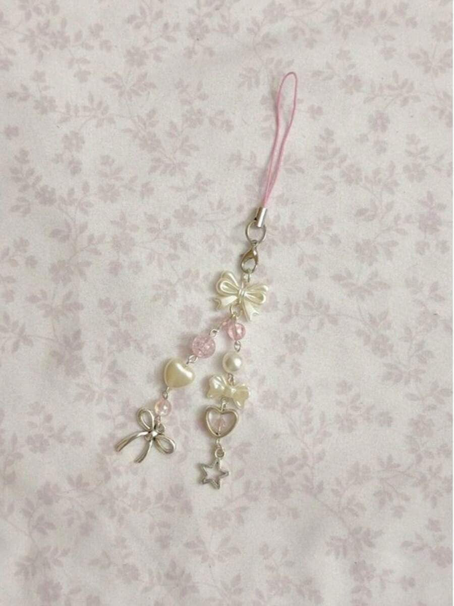 heart bows phone charm