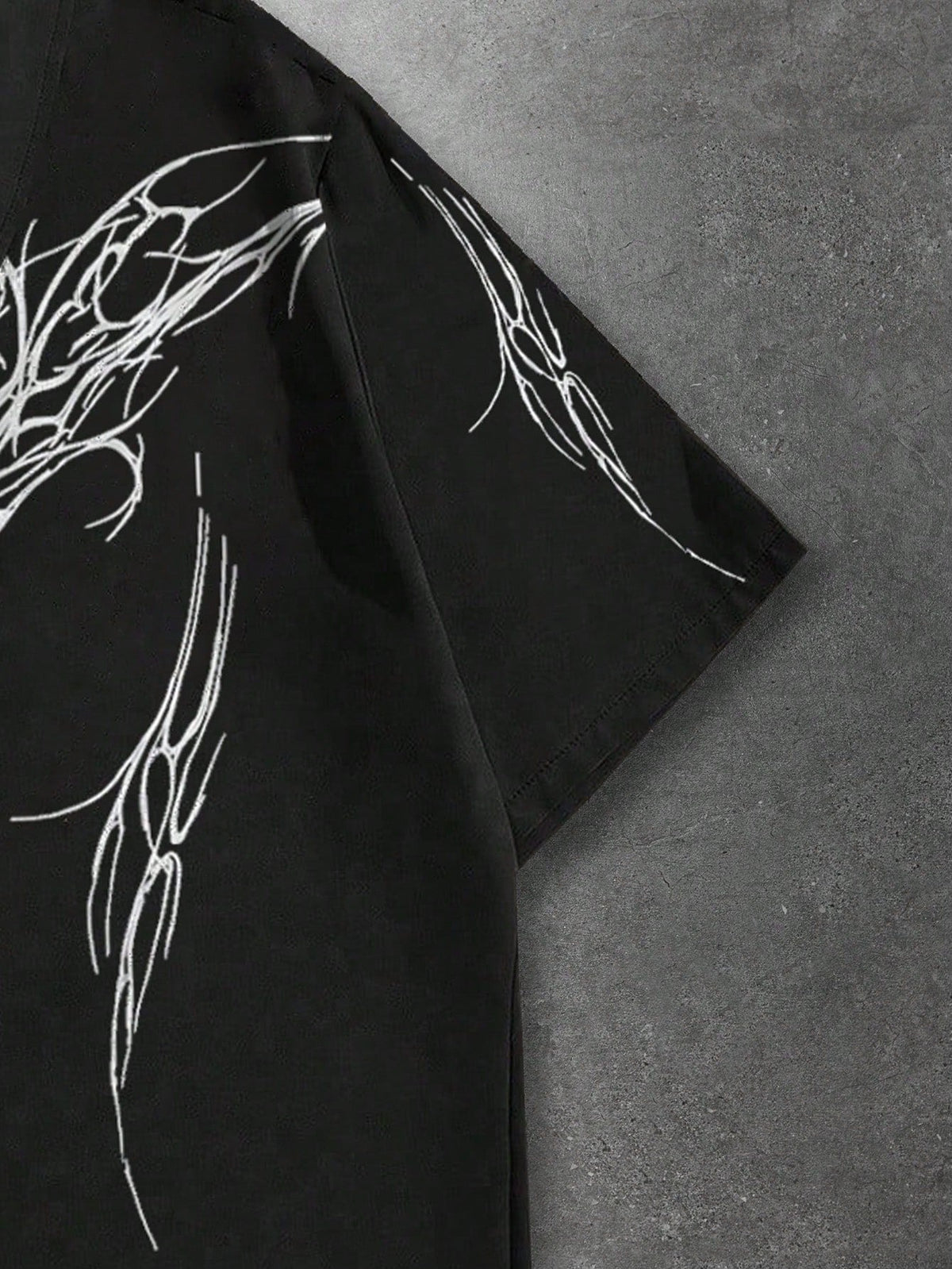 men y2k liquid metal print short sleeve collared shirt