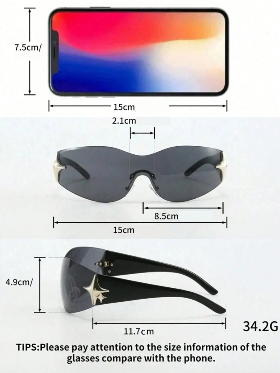star decor black glasses