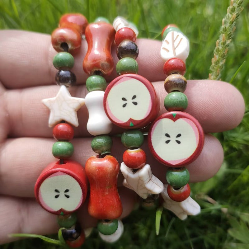 apple beaded bracelet