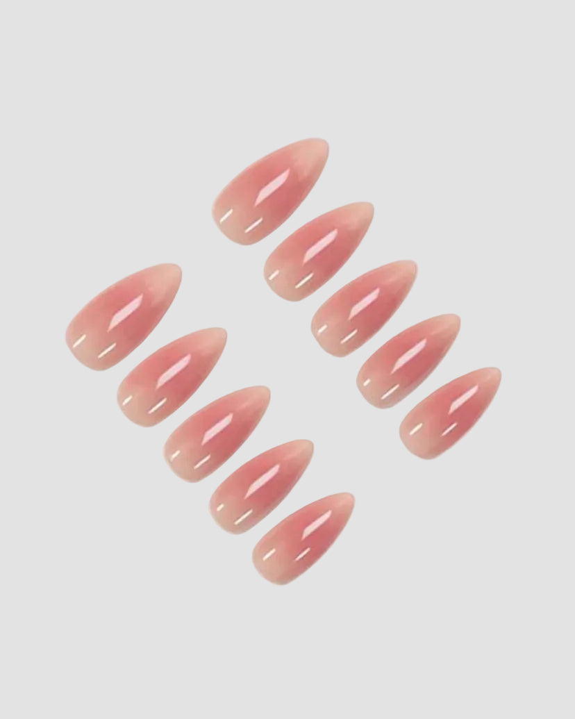 korean pink blush nails