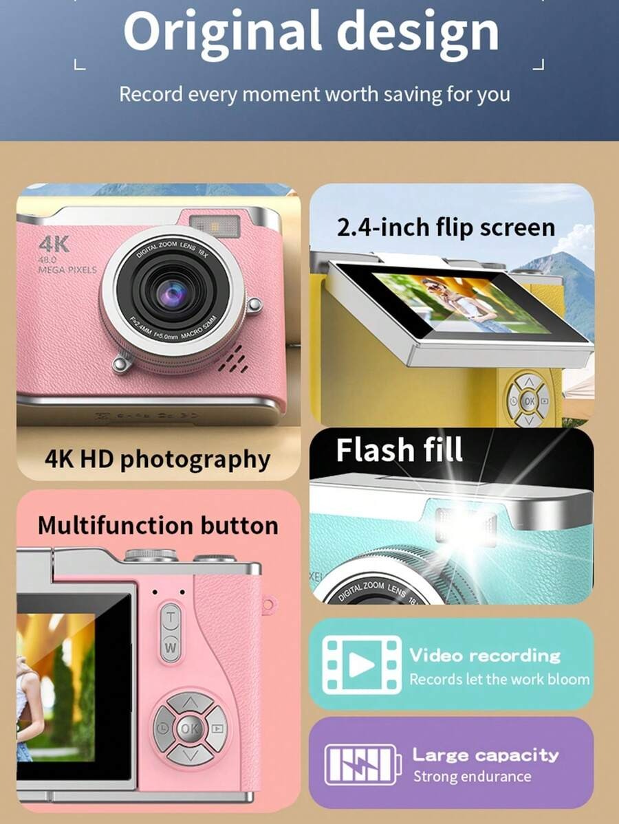y2k retro flip digicam (available in 5 colors)