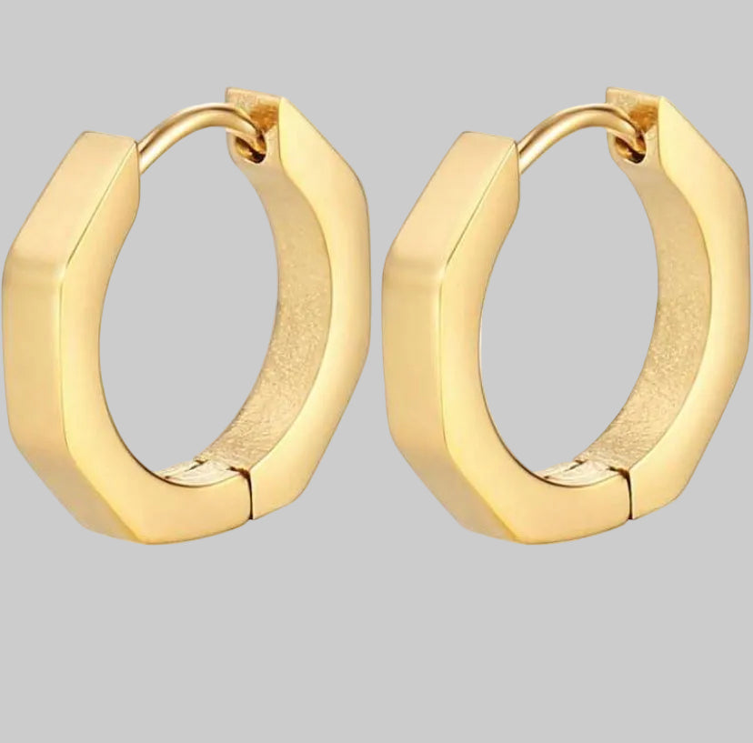 gold plated shapes hoops