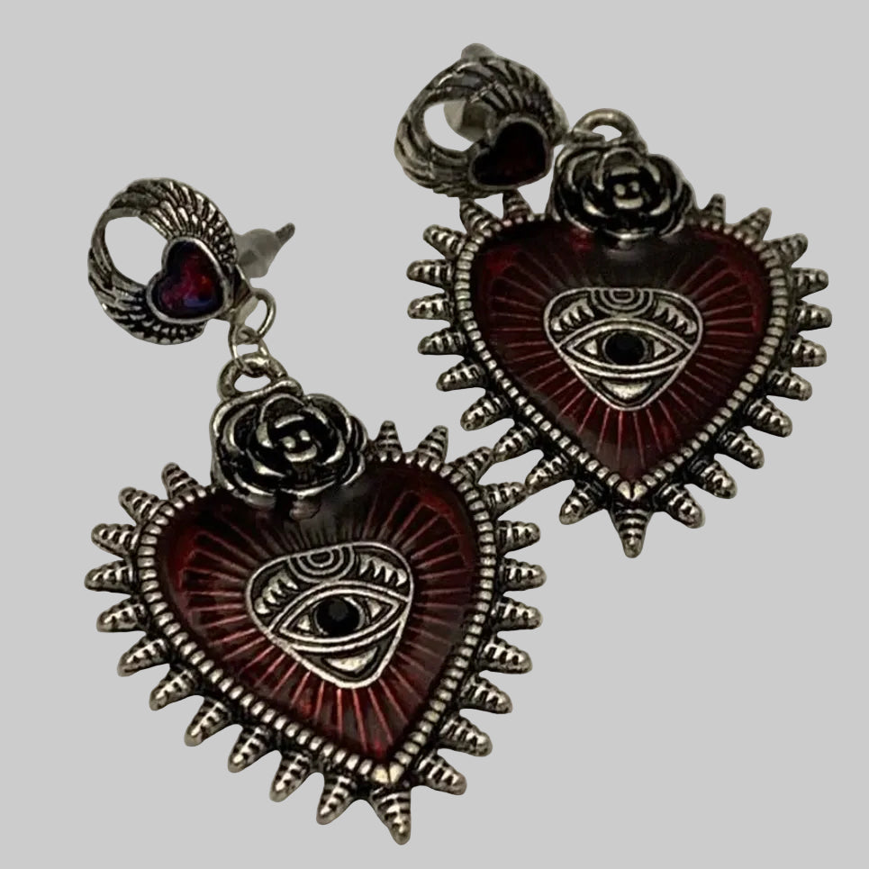europian vintage heart earrings