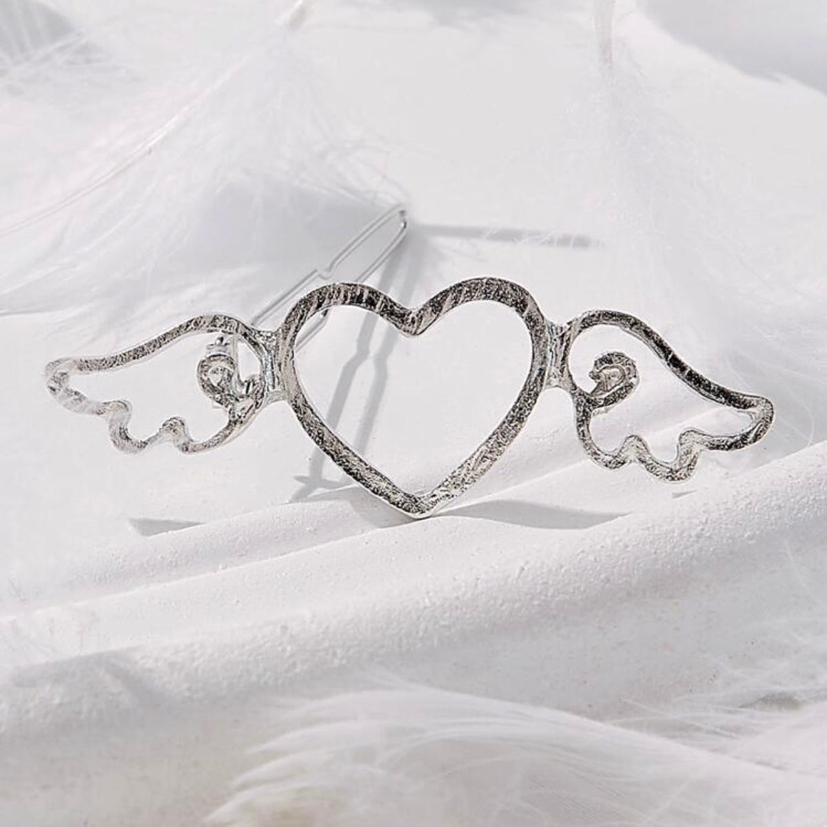 heart wing hair pins