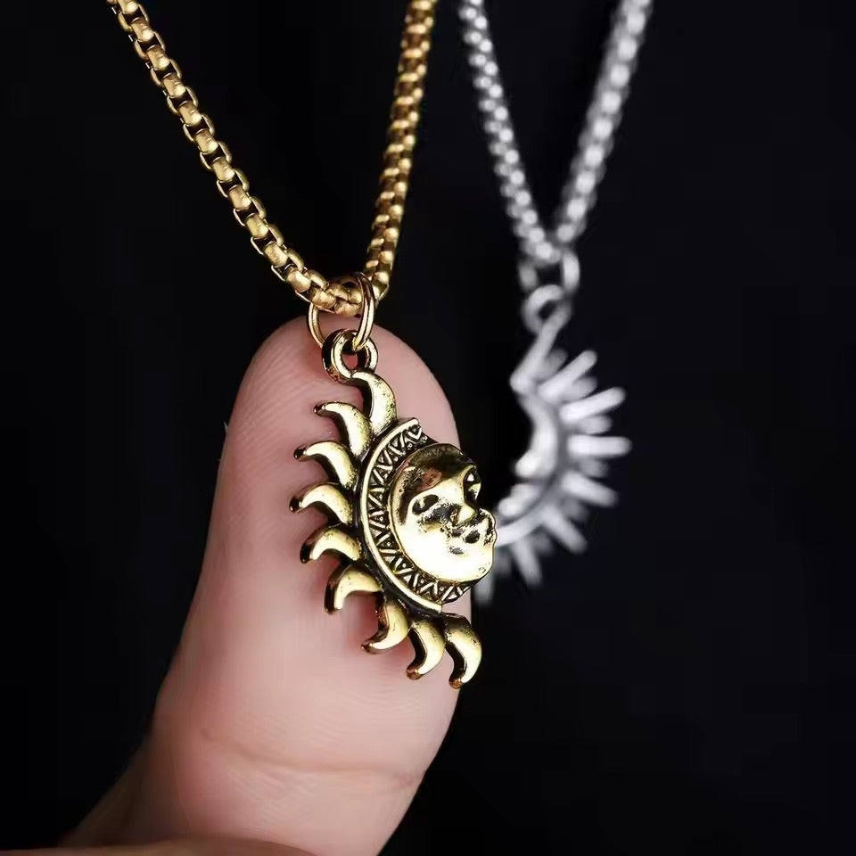 sun and moon necklace pair