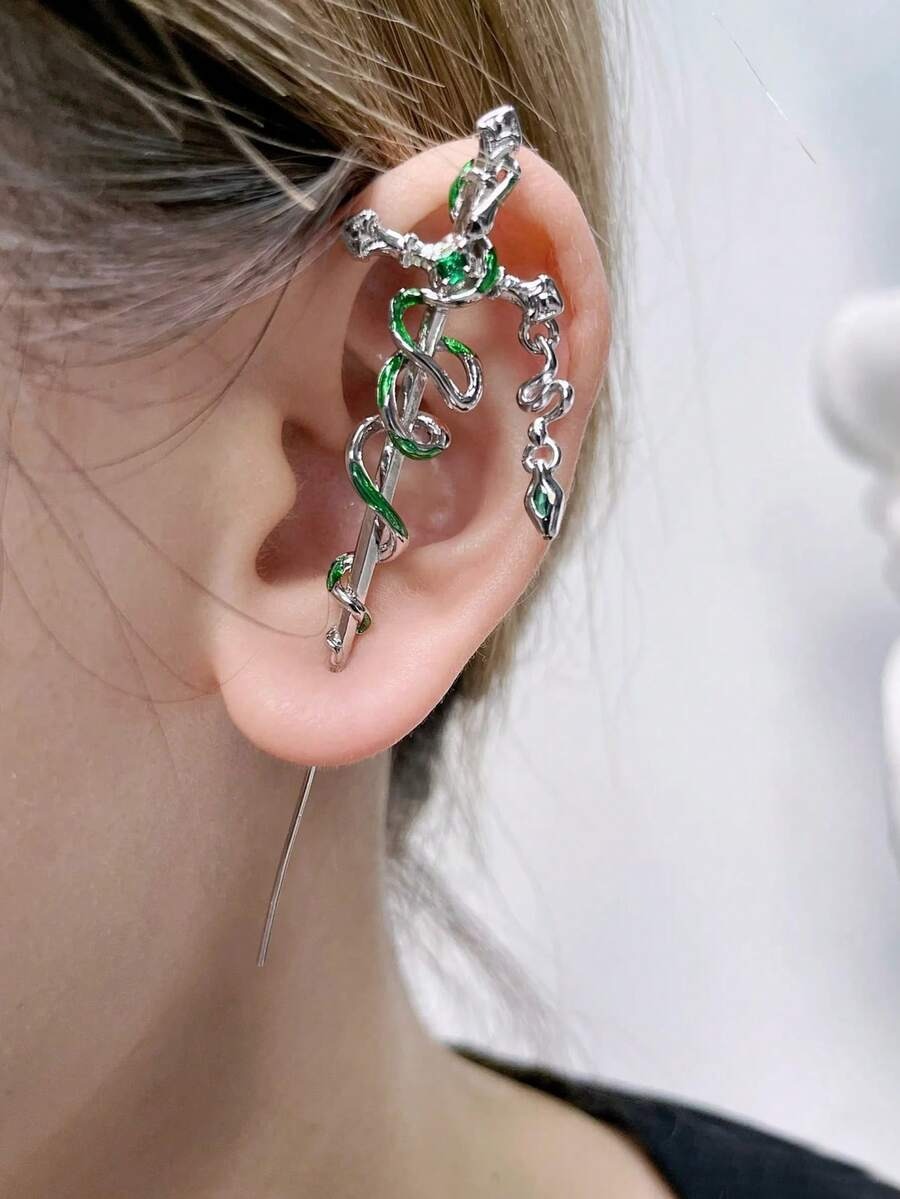 sword snake industrial ear cuff