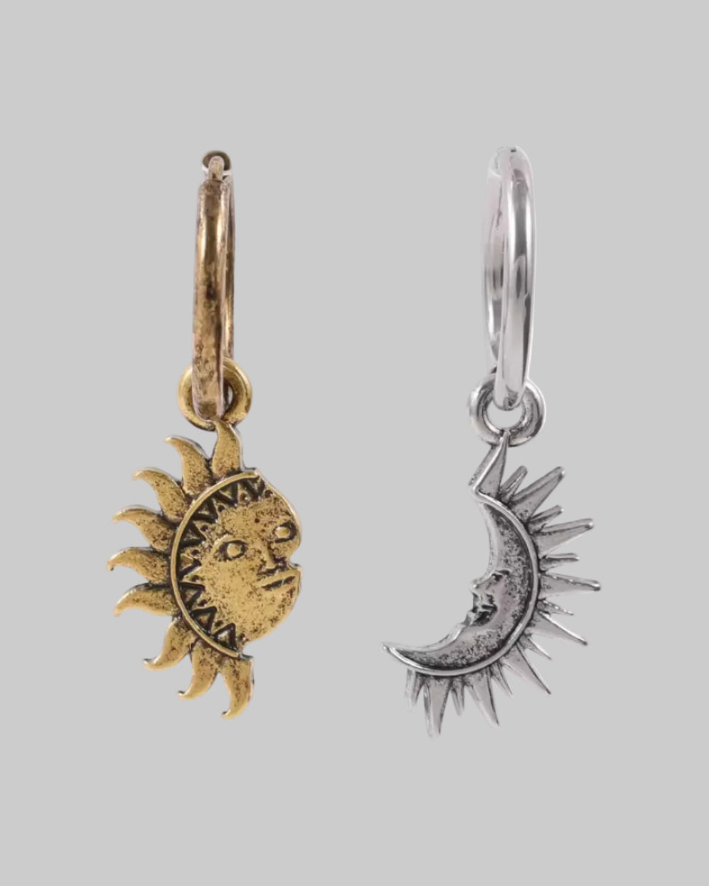 vintage sun moon earrings