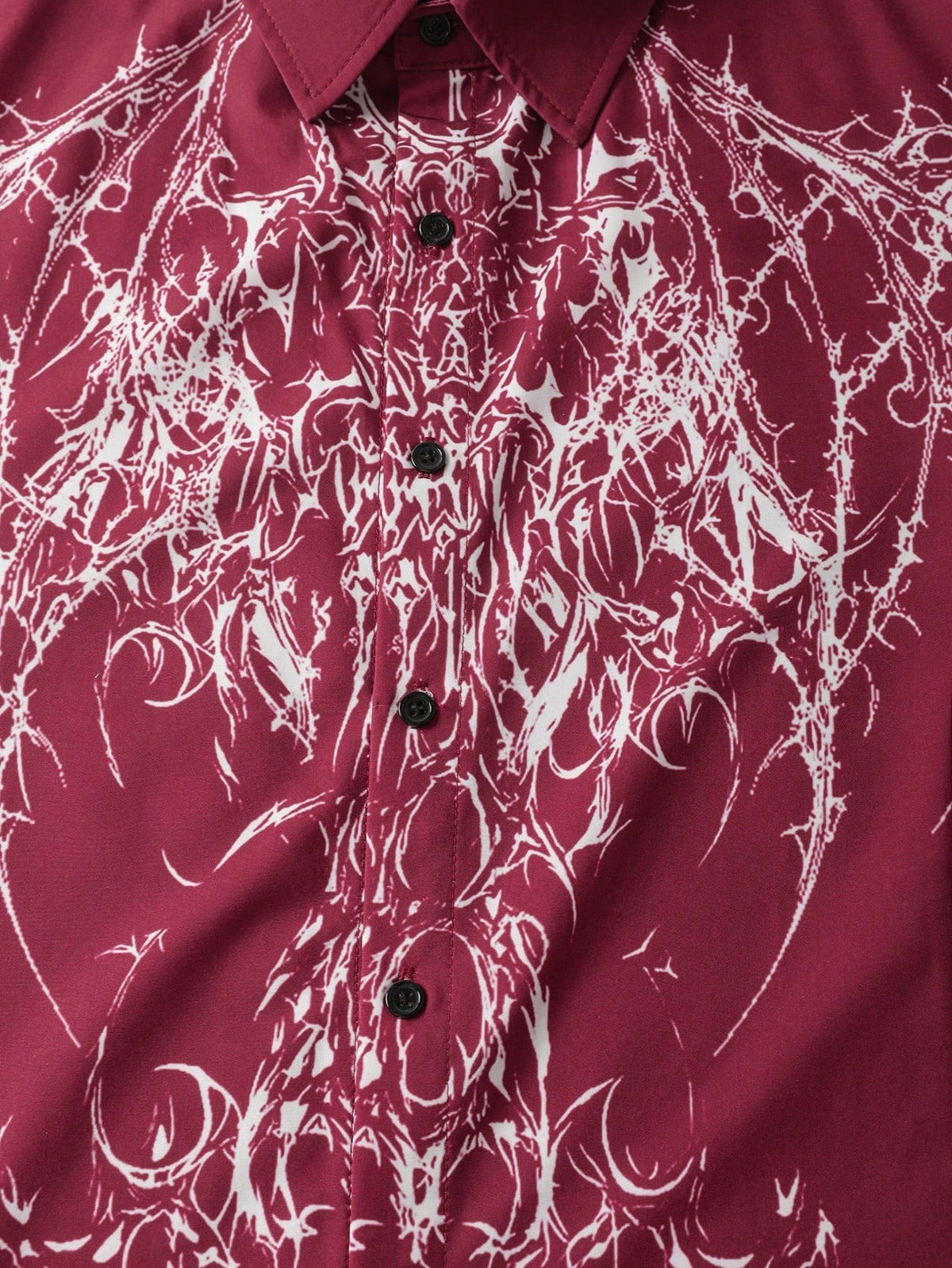 men tribal wing graphic red button up shirt