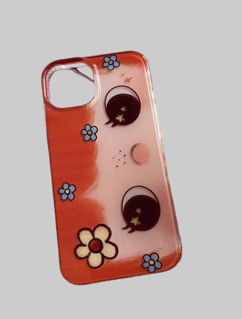 orange cartoon eye phone case