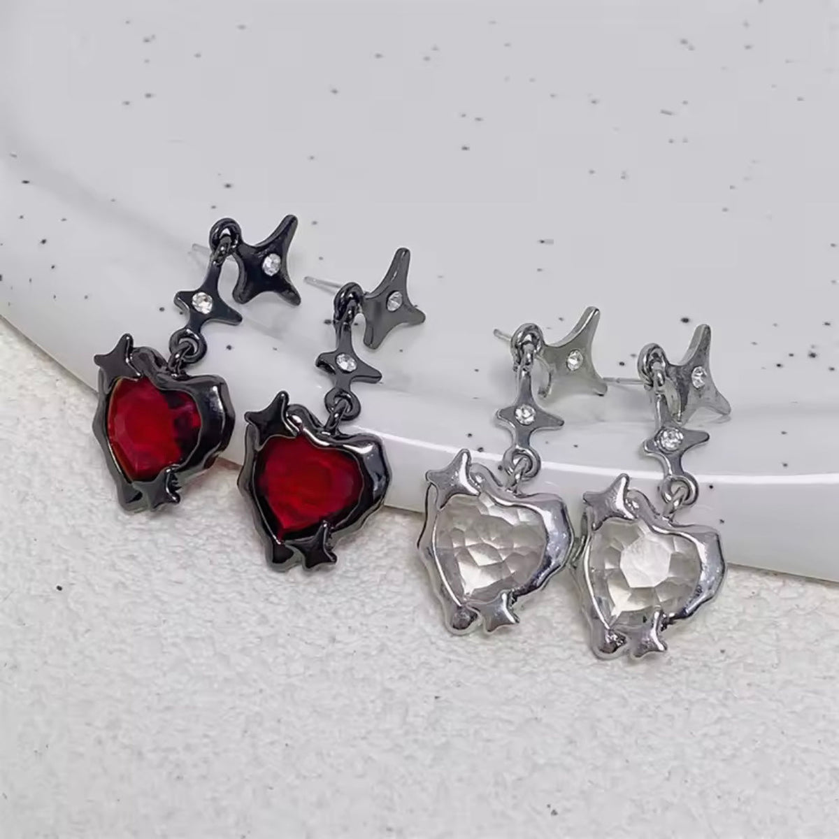 gothic heart earrings