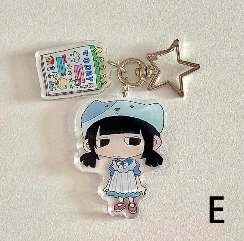 cartoon girl arcylic keychains