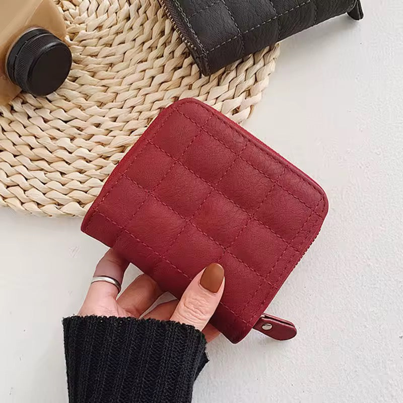 leather plaid wallets