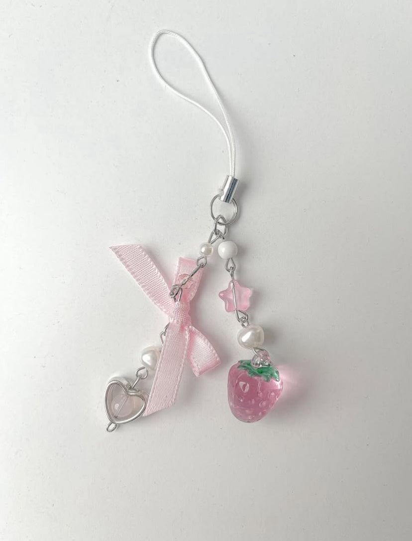 strawberry phone charm