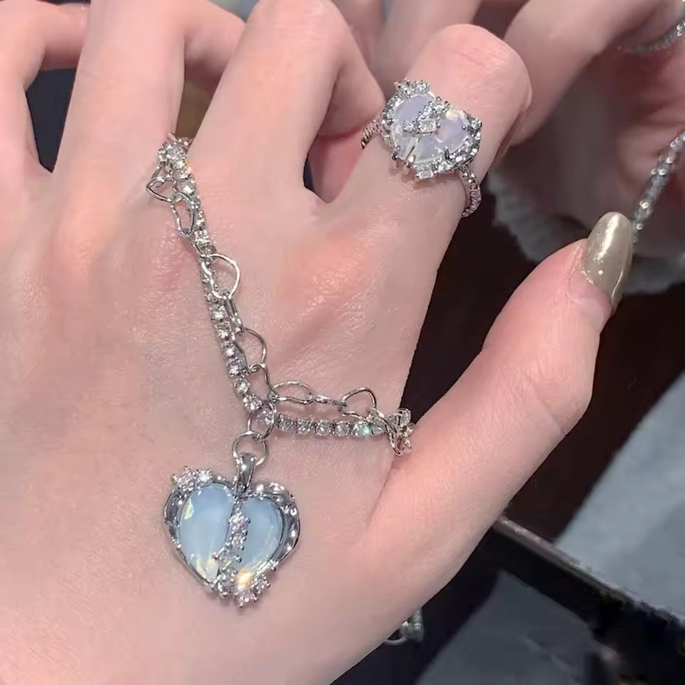 y2k heart necklace