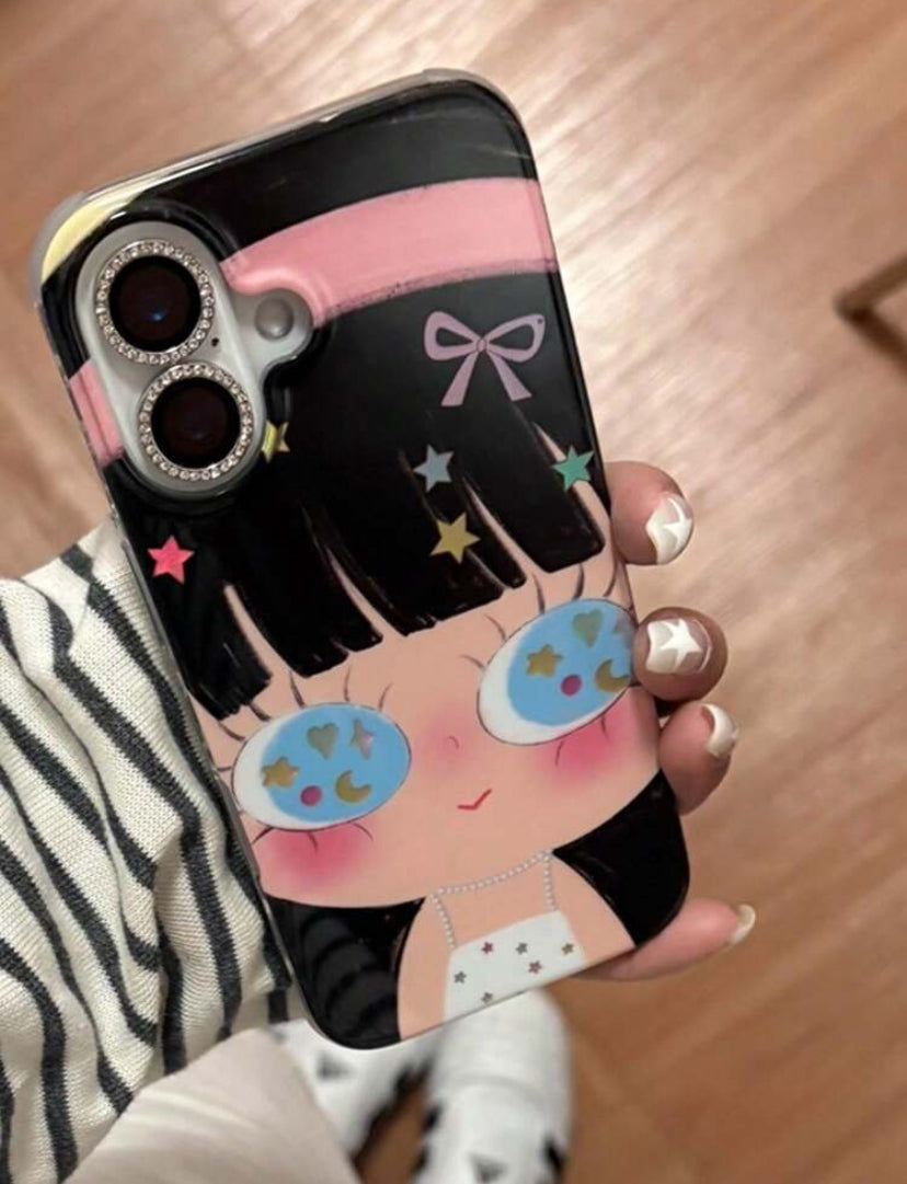 big eye cartoon girl case