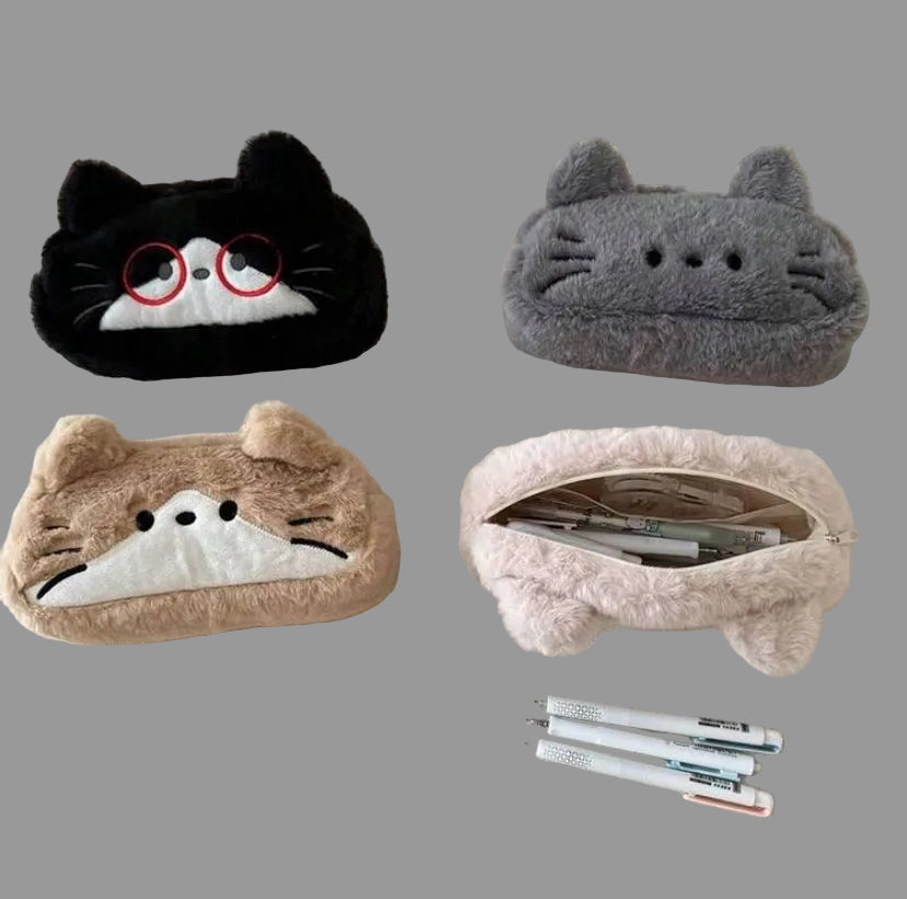 plush cat pencil case