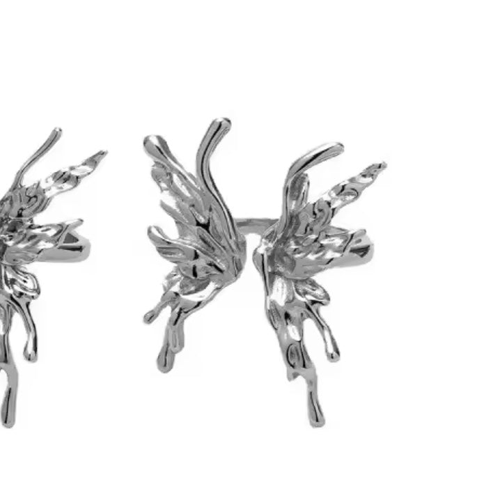 silver butterfly rings