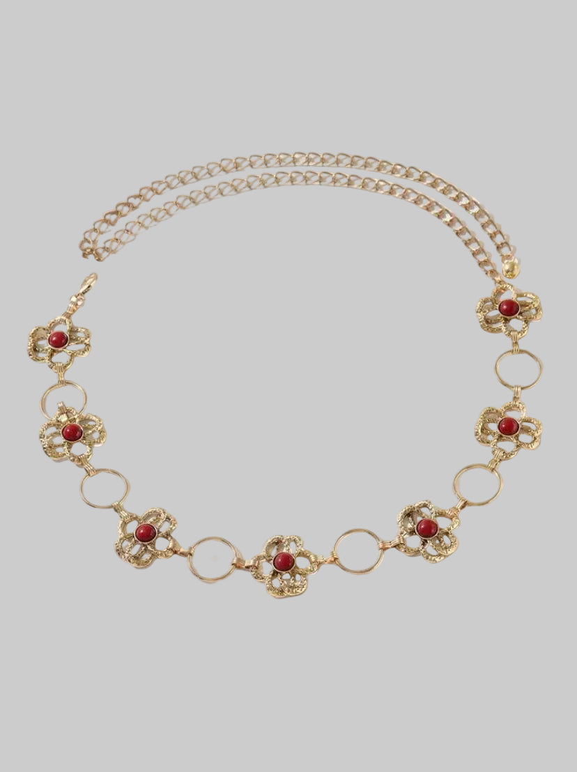 flower gold waist chain