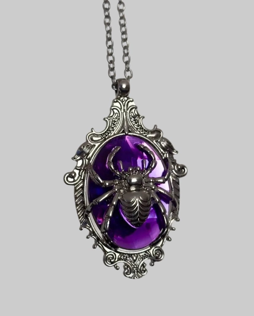 purple spidey pendant