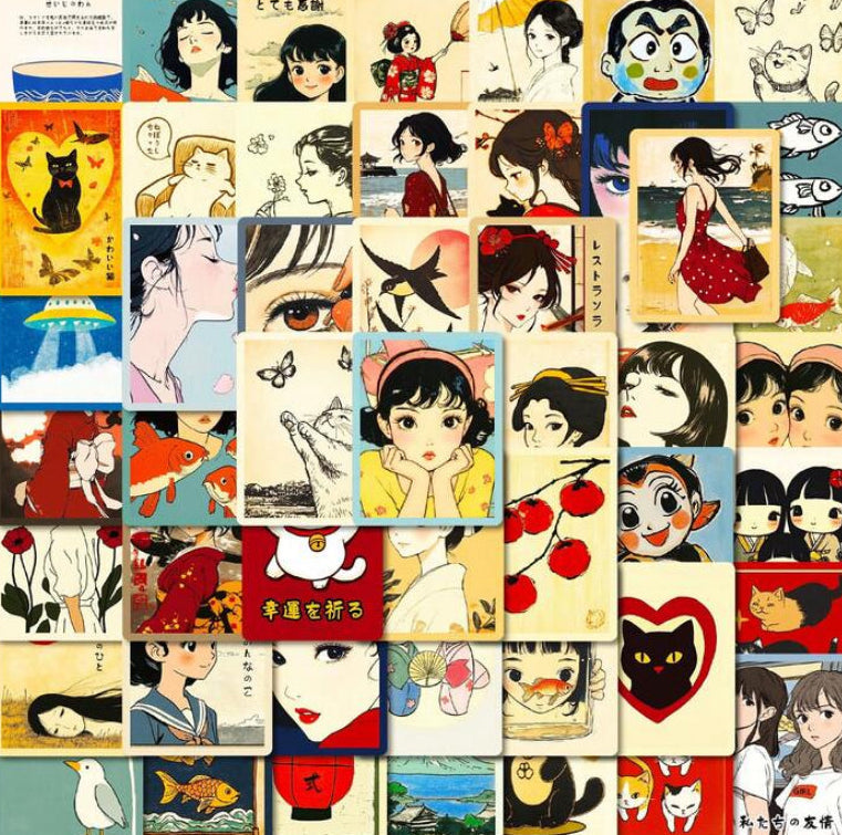 retro japanese sticker pack